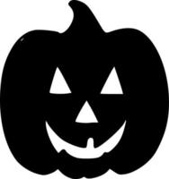 black and white of pumpkin monster vector