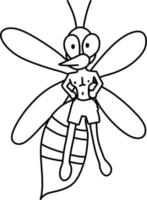 vector illustration of mosquito cartoon