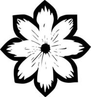 black and white of flower shape vector