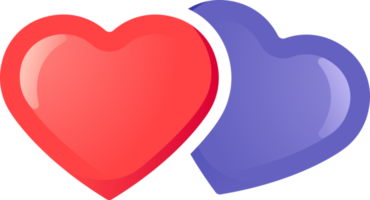 couple red and purple heart png