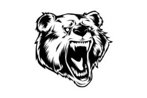 oso cabeza enojado vector ilustración