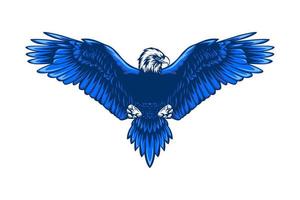 Bald eagle blue color vector illustration