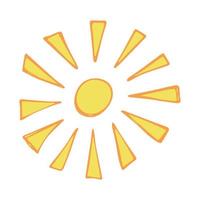 Hand drawn abstract sun symbol. Summer doodle. Single vector element for design