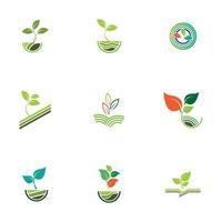 green plant farm vector logo concept