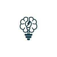 brain logo design, tree brain, energy lamp brain vector