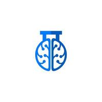 diseño de logotipo vectorial de laboratorio cerebral vector