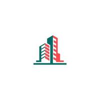 diseño de logotipo de edificio de oficinas, logotipo de bienes raíces vector