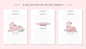 Cooking recipe books cover kitchen design cards Vector Image