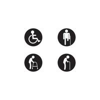 humano discapacitado icono logo vector icono t