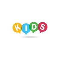 diseño de icono de vector de logotipo de niños