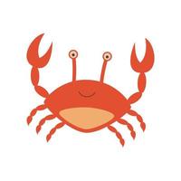 Cute smiling happy crab character vector