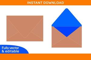 Contour Envelope dieline template ,3D envelope design and Editable easily resizable 3D box vector