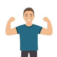 Cartoon muscular man. vector