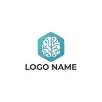 genio vectorial o logotipo innovador en forma de cerebro representa conocimiento tecnológico vector