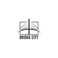 Bridge silhouette logo design template vector