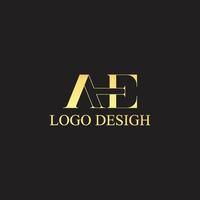 Logo design initial letter AE for business or personal with a creative concept vector
