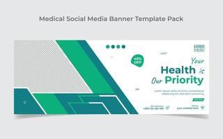 Medical social media cover design and web banner design template vector