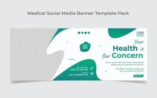 Medical healthcare social media cover design and web banner design template vector