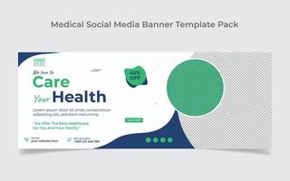 Medical healthcare social media cover design and web banner design template vector