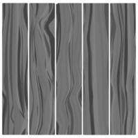 Five wooden boards. Vector abstract wood texture in flat design.