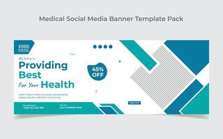 Medical healthcare social media cover design and web banner design template vector