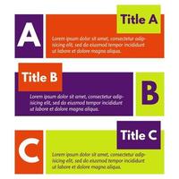 Set of three horizontal colorful options banners. Step by step infographic design template. Vector illustration