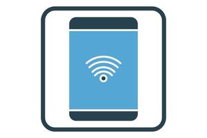 Free wifi icon illustration. Solid icon style. Simple vector design editable