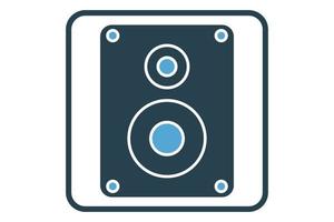 Sound box icon illustration. icon related to multimedia, music. Solid icon style. Simple vector design editable