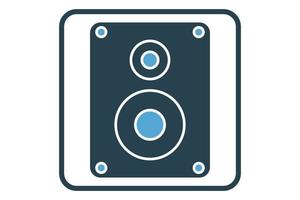 Sound box icon illustration. icon related to multimedia, music. Solid icon style. Simple vector design editable