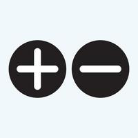 Plus and less icon simple add sign vector cross illustration - Vector
