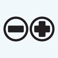 Plus and less icon simple add sign vector cross illustration - Vector