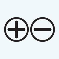 Plus and less icon simple add sign vector cross illustration - Vector