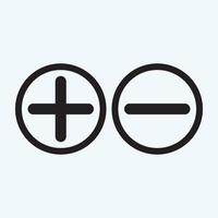 Plus and less icon simple add sign vector cross illustration - Vector