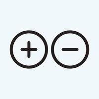 Plus and less icon simple add sign vector cross illustration - Vector
