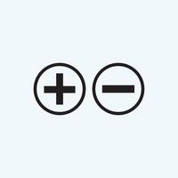 Plus and less icon simple add sign vector cross illustration - Vector