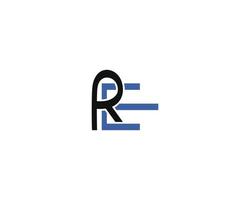 Creative Letter RE Logo Design Vector
