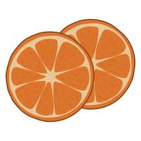 rodajas de naranja ilustración vectorial sobre un fondo blanco. vector