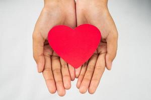 Two palms holding the shape of a heart photo