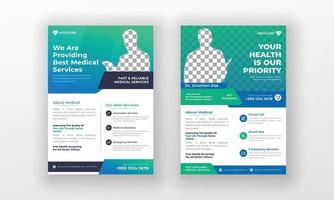 Creative medical healthcare flyer poster template design vector