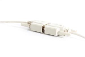 VGA input cable  connector with white cord photo