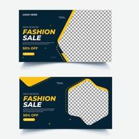 diseño de plantilla de banner web de venta de moda vector