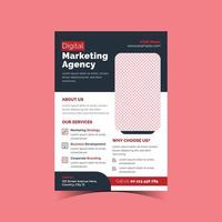 Digital marketing agency flyer design template. Advertising, creative, business, corporate, and professional flyers. vector