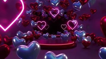 Heart Glow Neon Background video