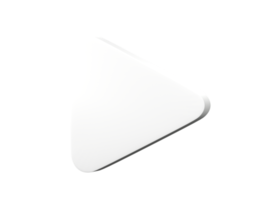 3D video play button isolated on transparent background PNG file format.
