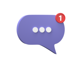 3D Speech bubble isolated on transparent background PNG file format.