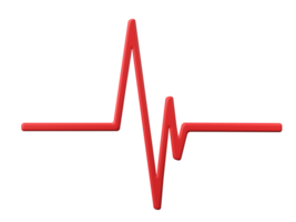 3d hartslag lijn geïsoleerd Aan transparant achtergrond PNG het dossier formaat.