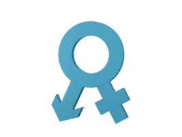 3D Gender symbols isolated on transparent background PNG file format.