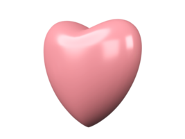 3D heart shape isolated on transparent background PNG file format.