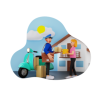 Home Delivery Charges 3D Character Illustration png