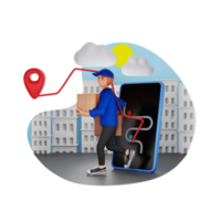 Delivery Location 3D Character Illustration png